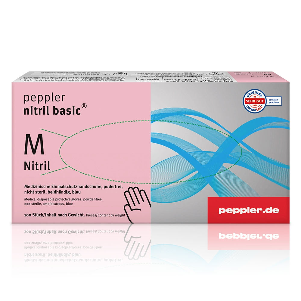peppler nitril basic® | Nitrilhandschuh | blau | Umverpackung | Größe M