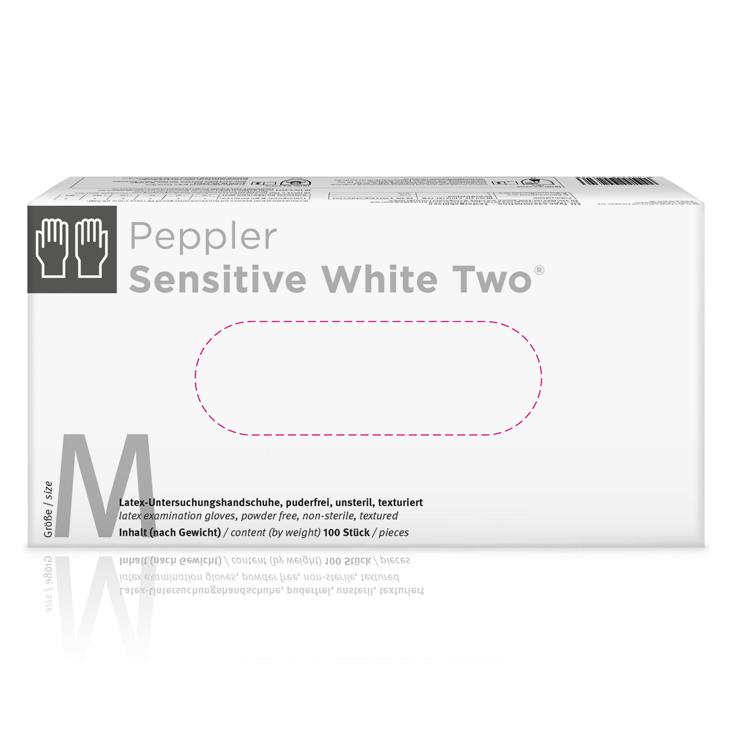 Muster Sensitive White two Latexhandschuh, puderfrei