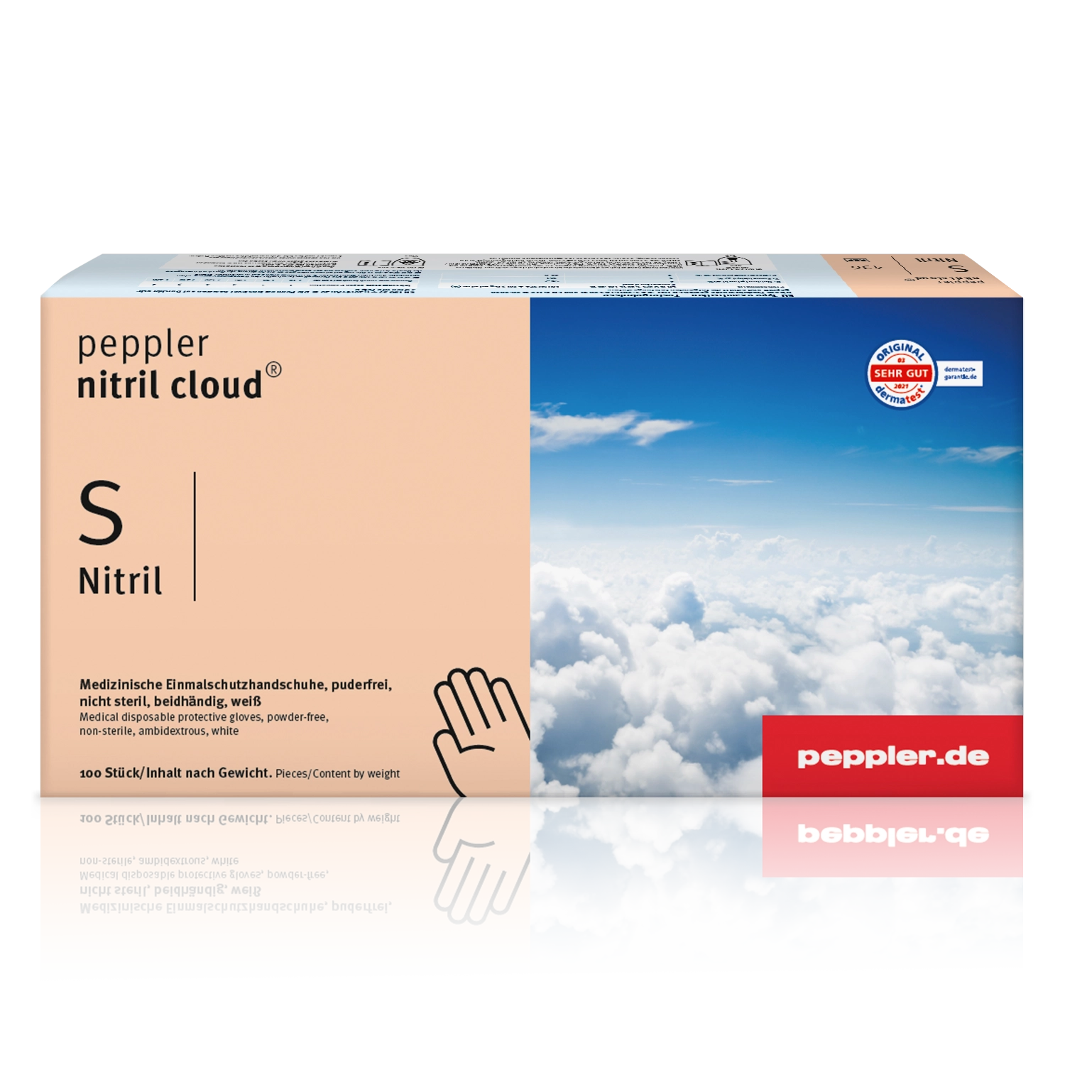peppler nitril cloud ® | Nitrilhandschuh | Größe S | Handschuhbox