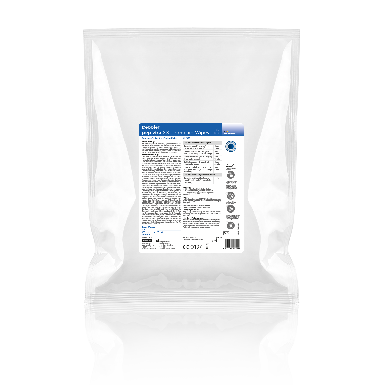 pep viru® XXL Wipes | Desinfektionstücher