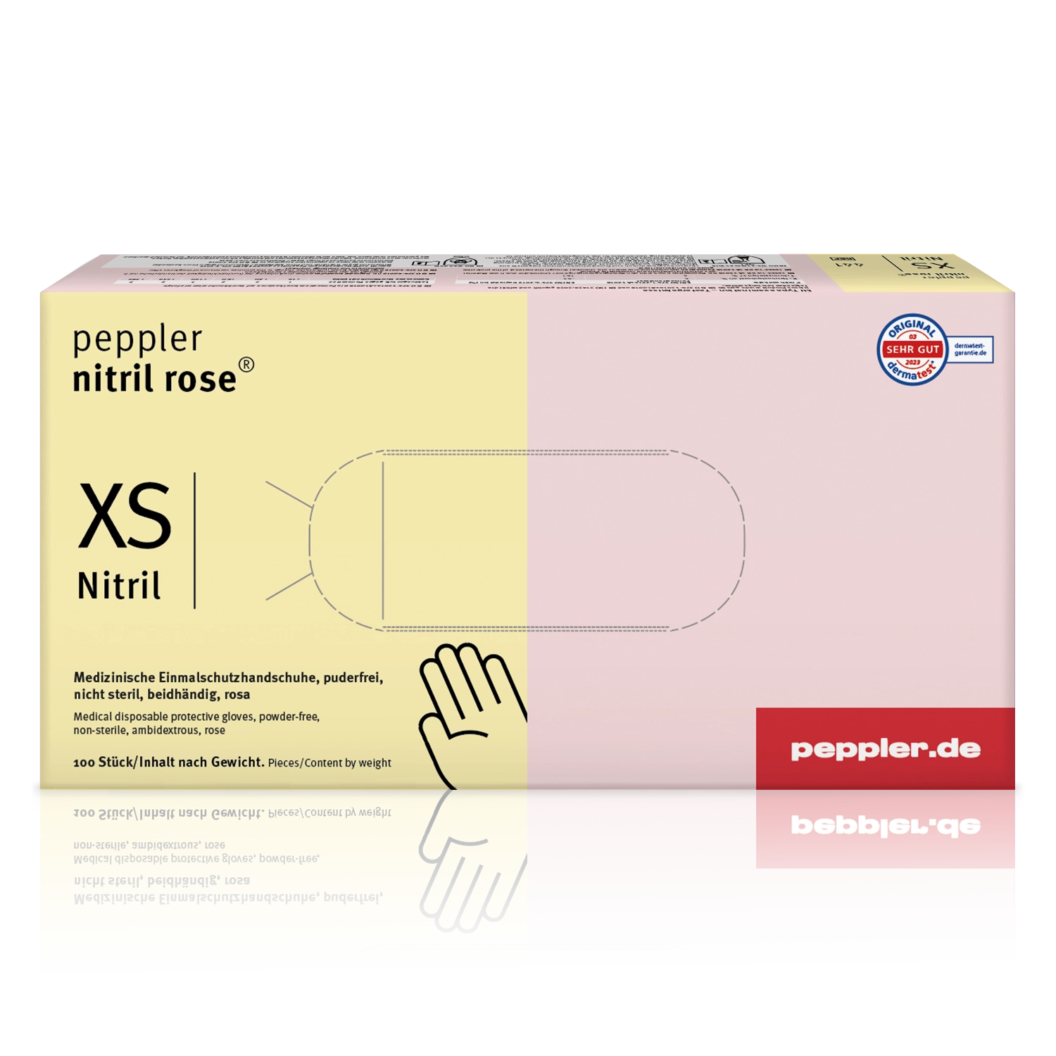 peppler nitril rose® | Nitrilhandschuh | Handschuhbox | Größe XS