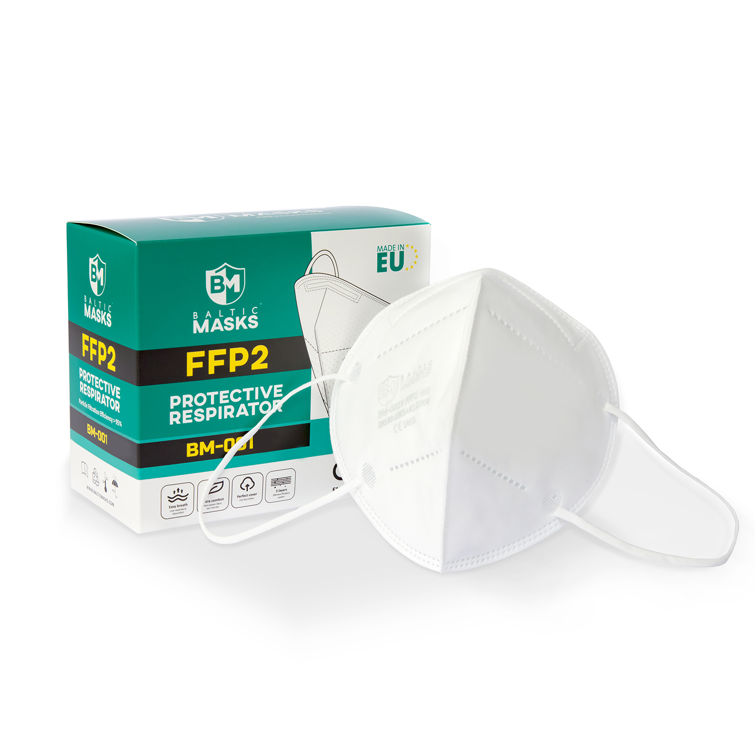 Filtrierende Halbmaske FFP2 ohne Ventil, Spezialmaske, Partikelmaske, 10 Stück