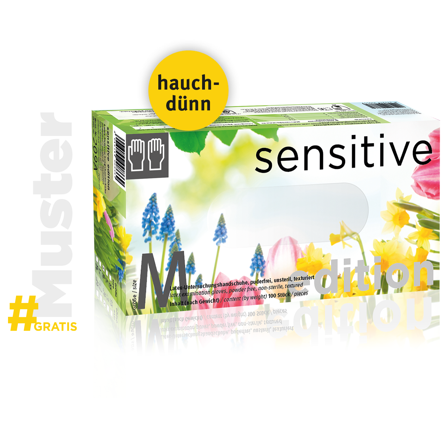 Gratis Muster Sensitive Edition Latex-Handschuh texturiete Finger