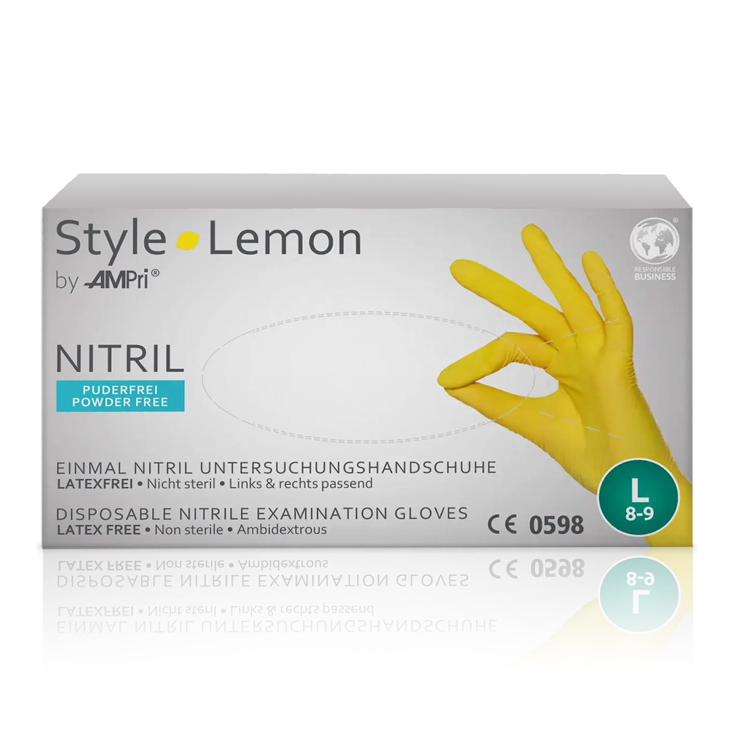 Nitril Style Lemon Medizinischer Einmalhandschuh puderfrei Finger texturiert