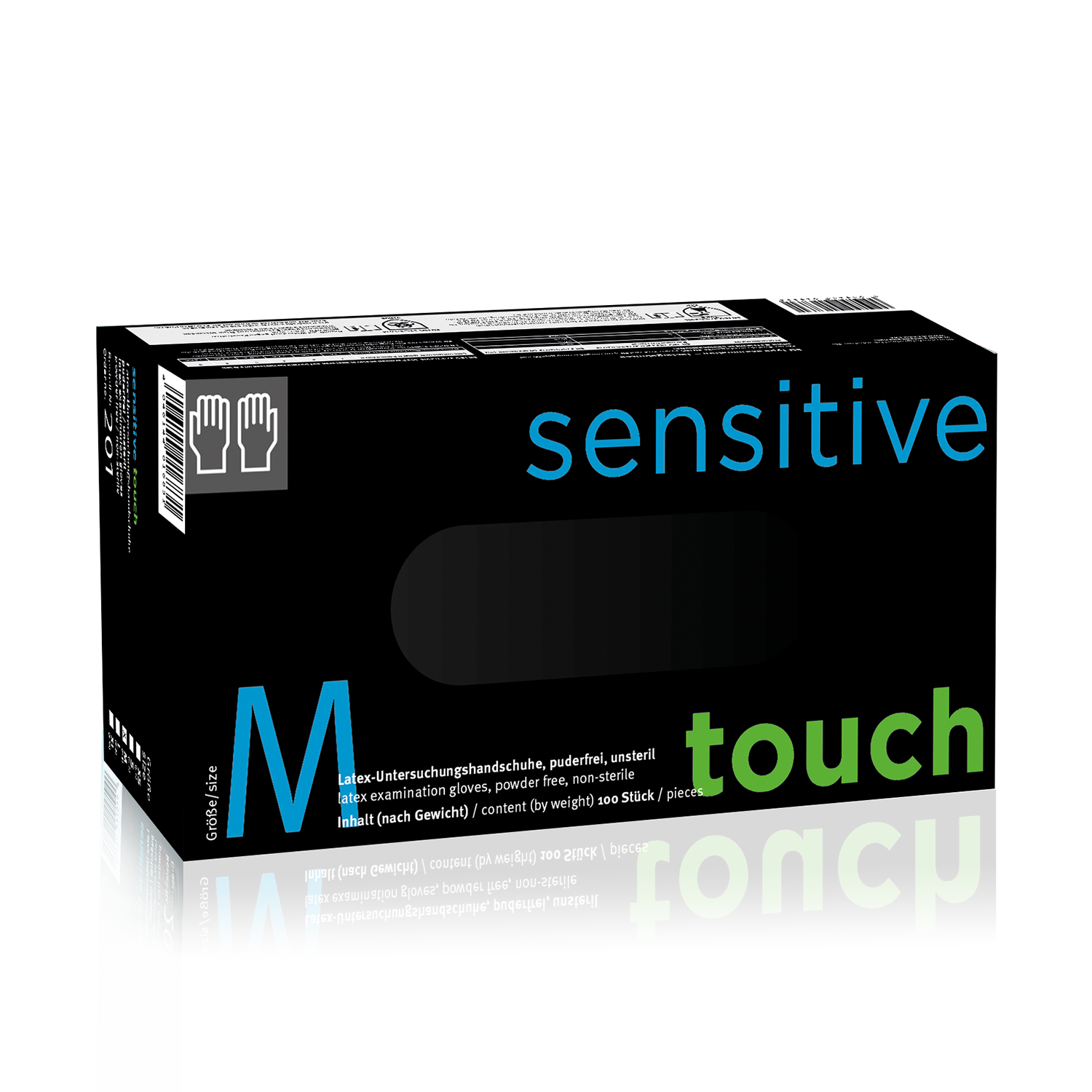 Gratis Muster Sensitive Touch medizinischer Latexhandschuh, puderfrei und unsteril