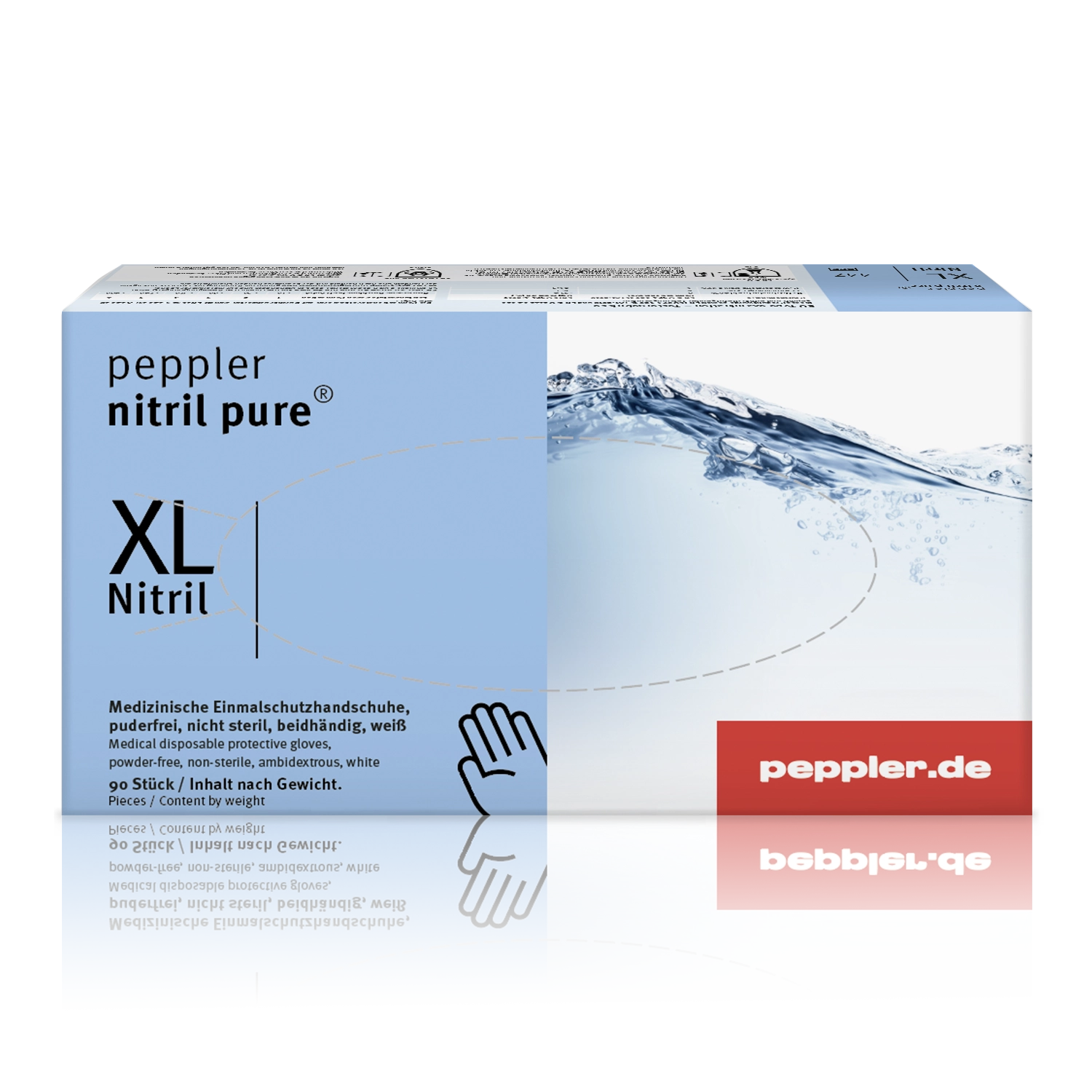 peppler nitril pure® | Nitrilhandschuh | Handschuhbox | Größe XL