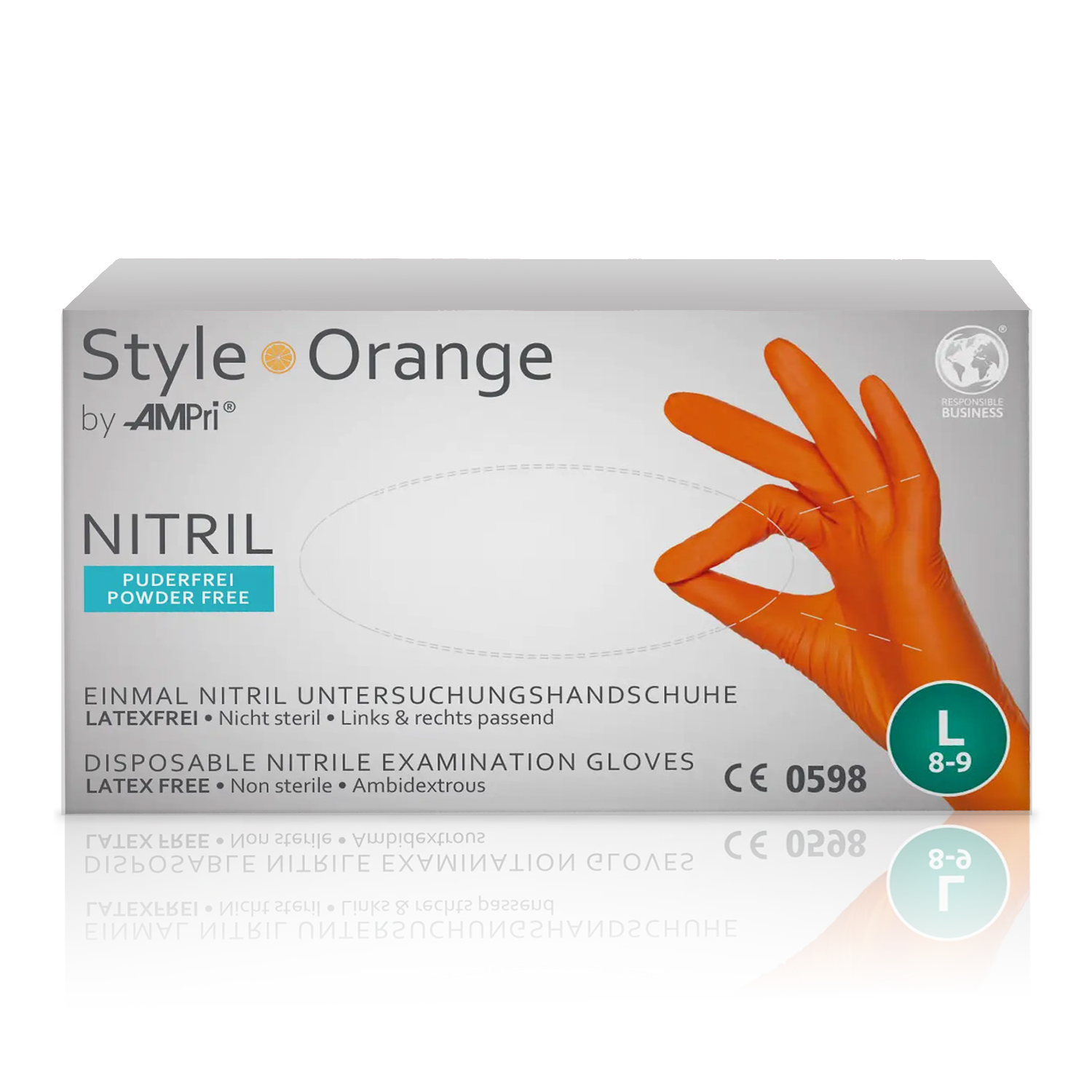 Nitril Style Orange Medizinischer Einmalhandschuh thiuramfrei, puderfrei