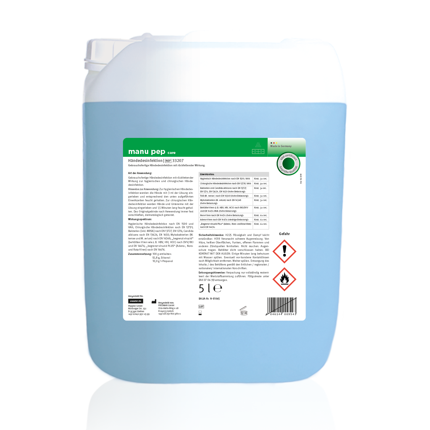 manu pep® care | Haut- und Händedesinfektion
