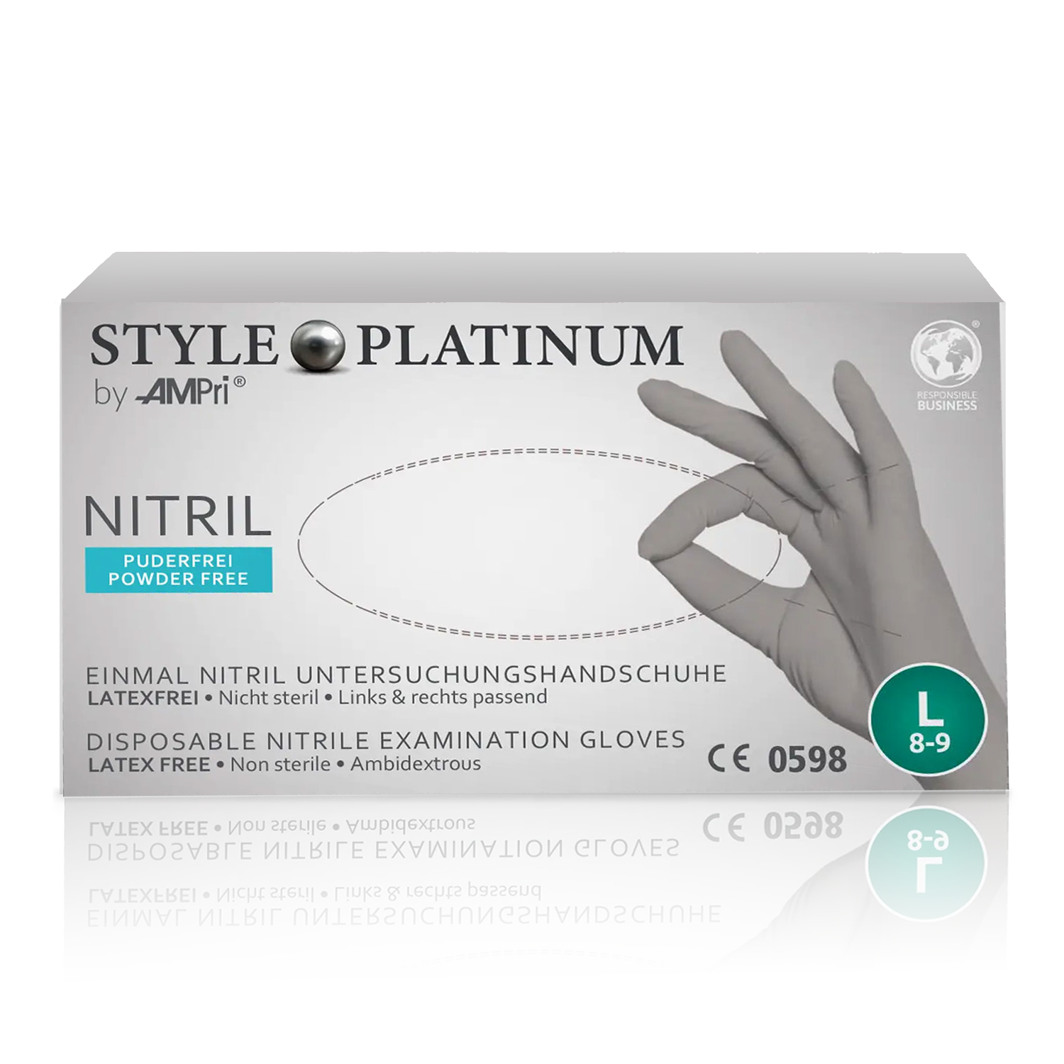 Nitril Style Platinum silbergrau Einmalhandschuh latex- und puderfrei