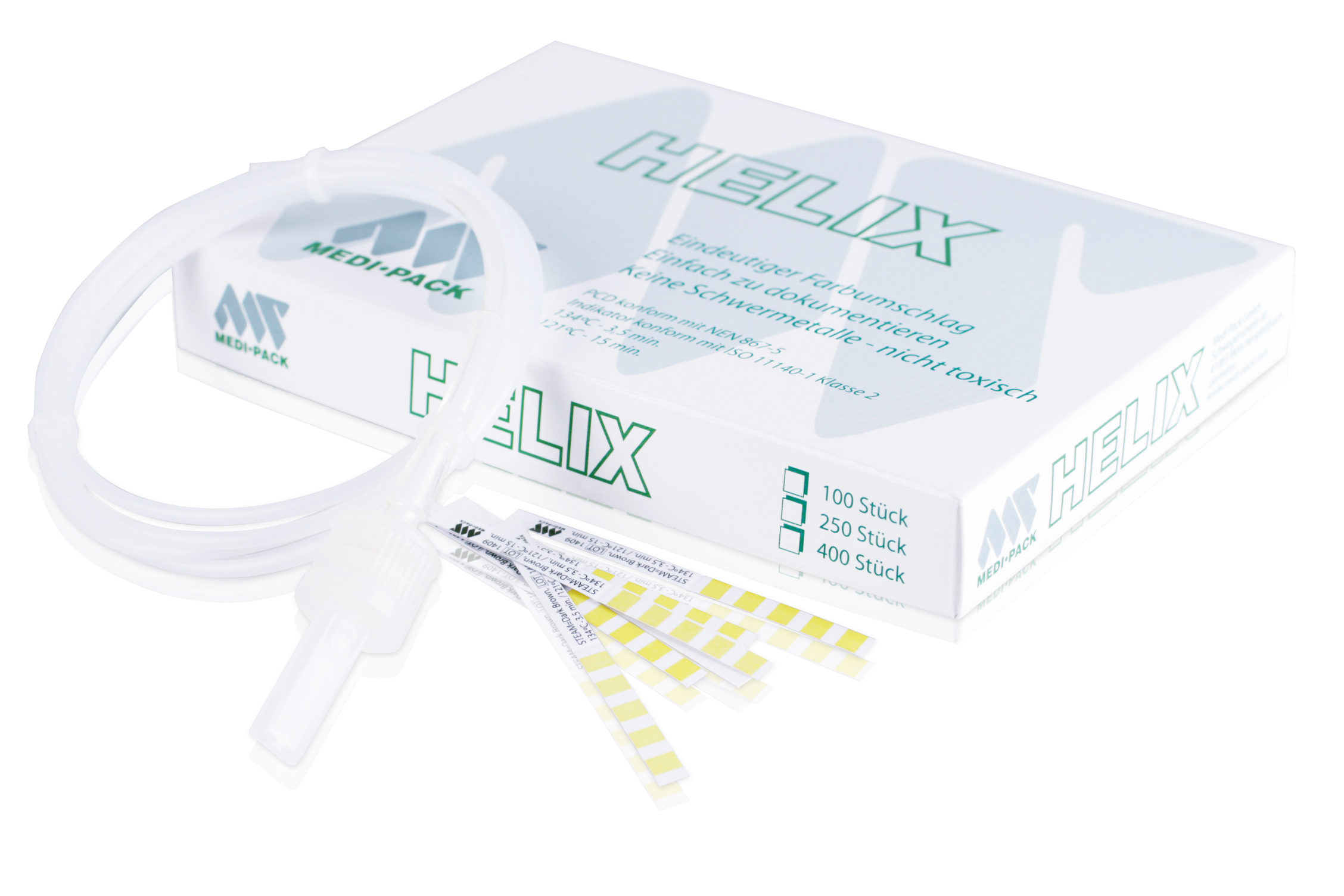Helix Testsystem - Dampfdurchdringungssystem für Hohlkörper, 250 Indikatorstreifen