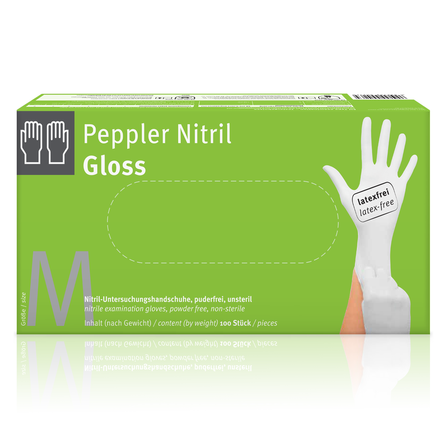 Muster Nitril Gloss medizinischer Einmalschutzhandschuh latexfrei