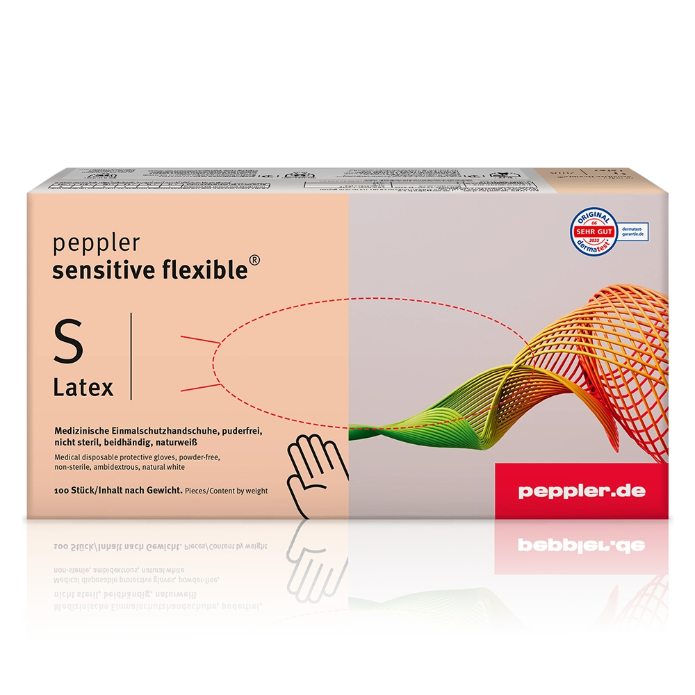 peppler sensitive flexible® | Latexhandschuh | Umverpackung | Größe S