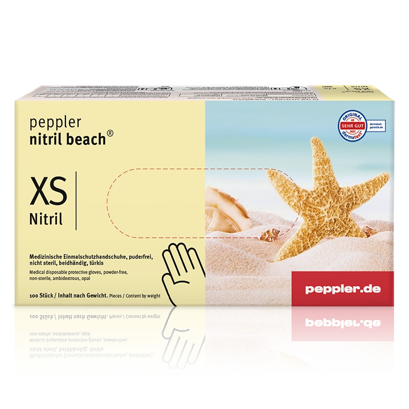 peppler nitril beach® | Nitrilhandschuh | Handschuhbox | Größe XS