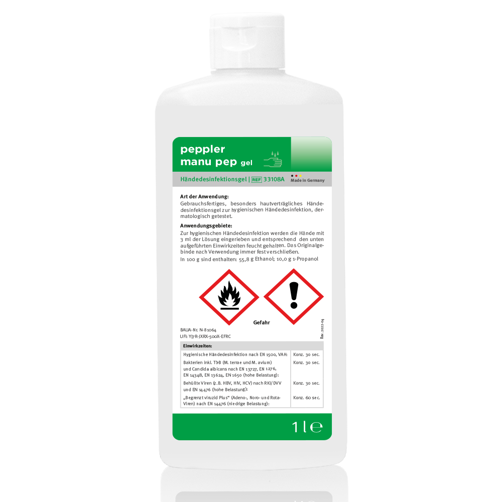 manu pep® gel | Haut- und Händedesinfektion