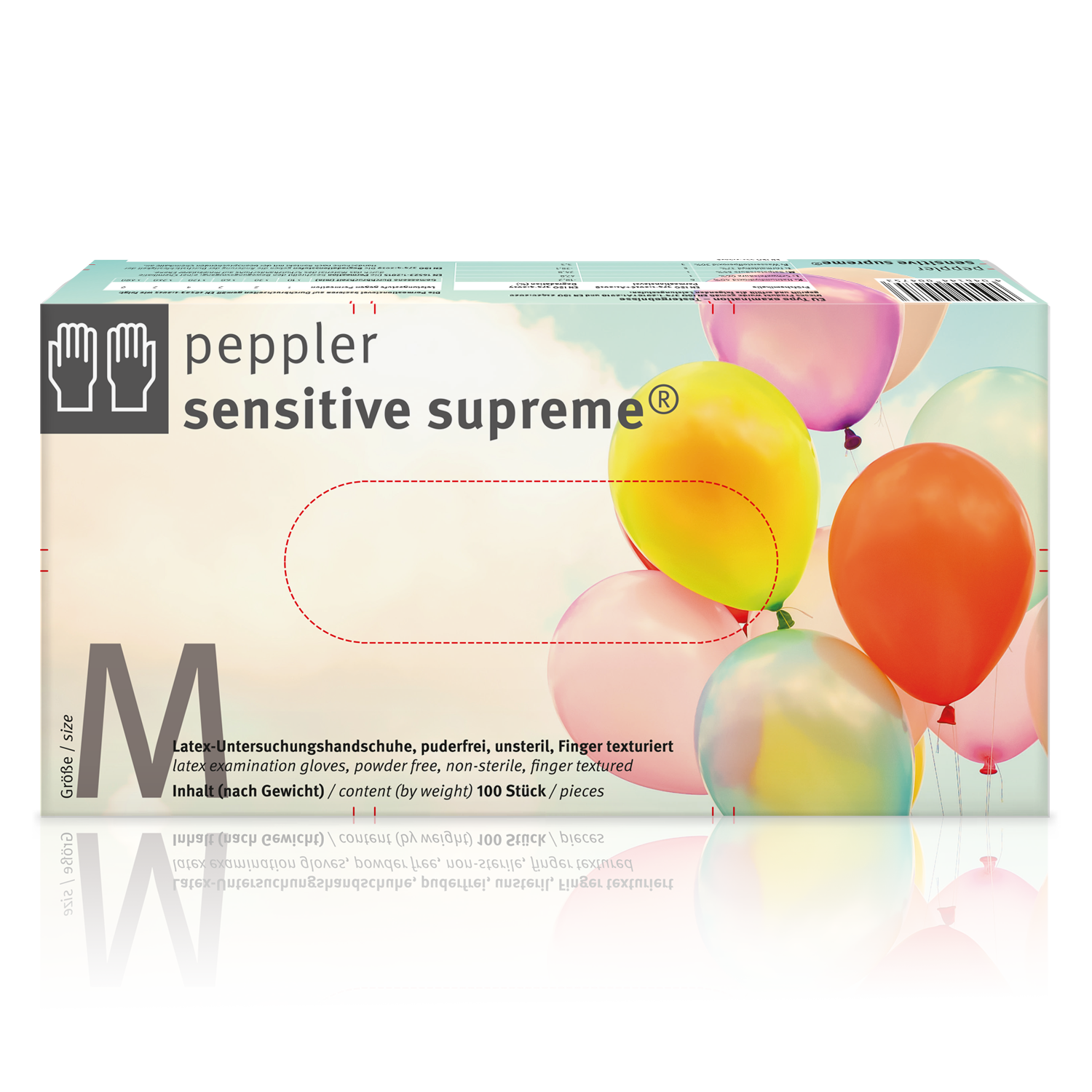 Sensitive Supreme Latex-Handschuh texturierte Fingerspitzen