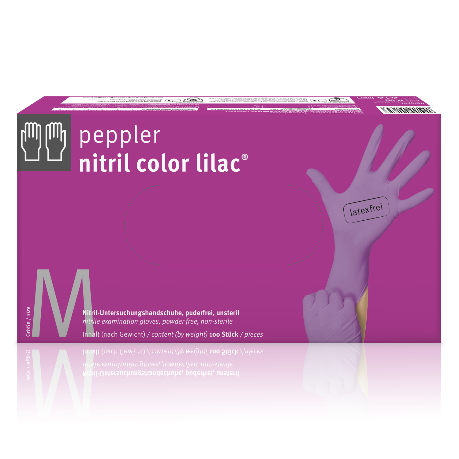 Gratis Muster Nitril Color lilac Einmalhandschuh puderfrei und latexfrei