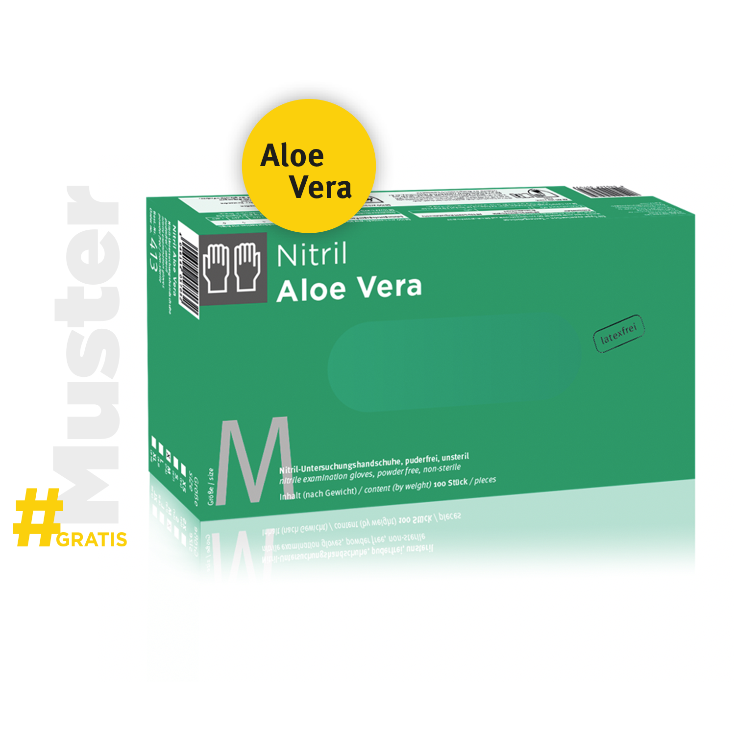 Gratis Muster Nitril Aloe Vera Einmalhandschuh puderfrei