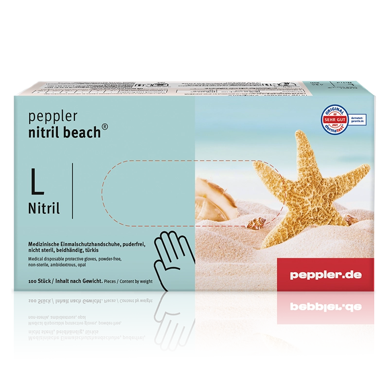 peppler nitril beach® | Nitrilhandschuh | Handschuhbox | Größe L