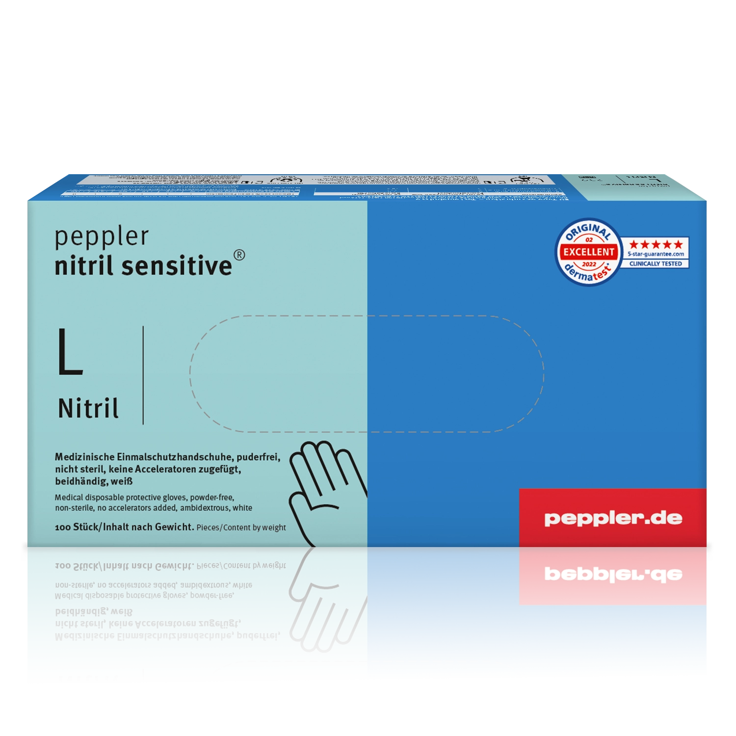 peppler nitril sensitive® white | Nitrilhandschuh | Handschuhbox | Größe L