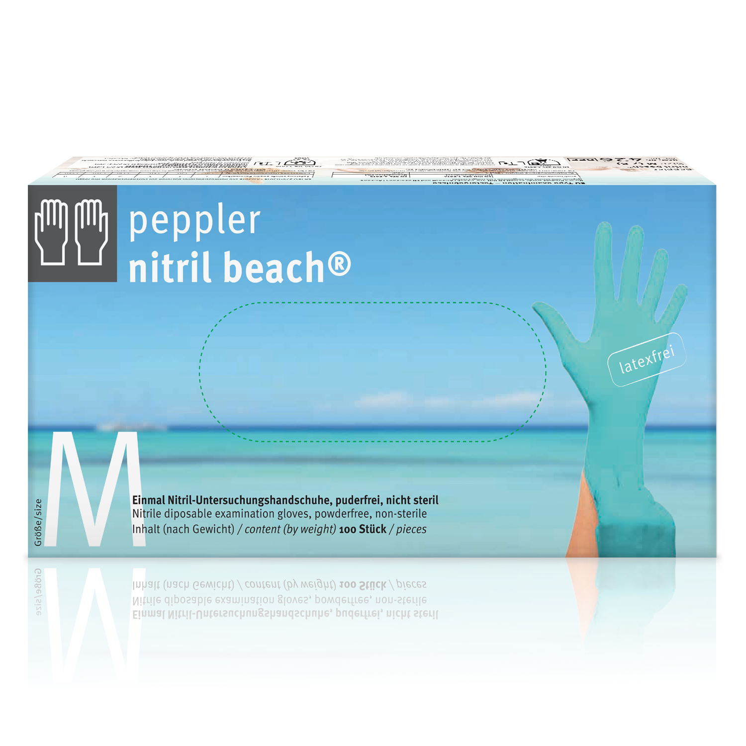 Muster Nitril Beach türkis Einmalhandschuh latex- und puderfrei