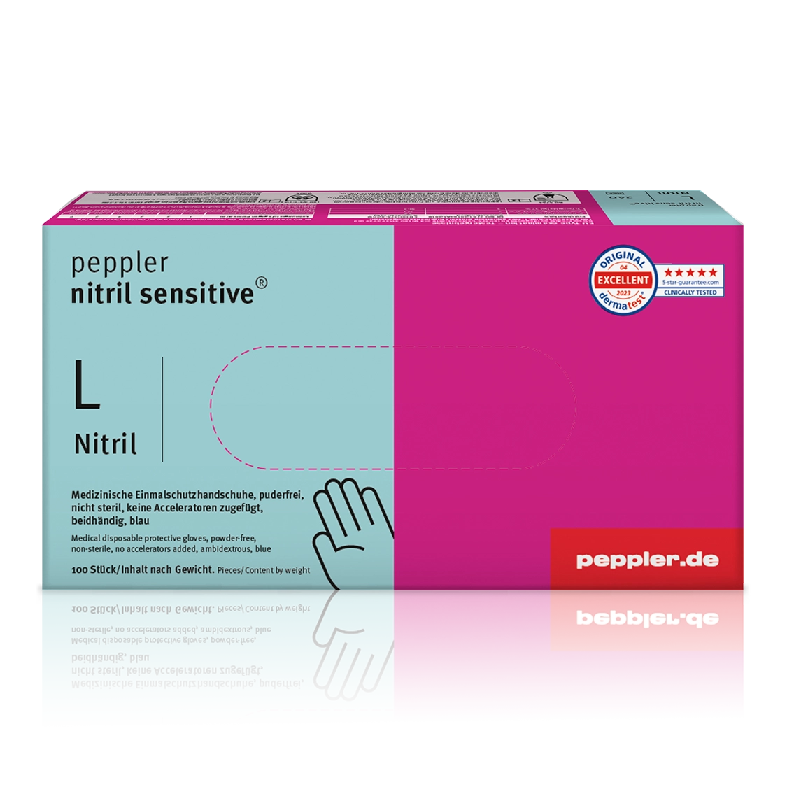 peppler nitril sensitive® blue | Nitrilhandschuh | Handschuhbox | blau | Größe L