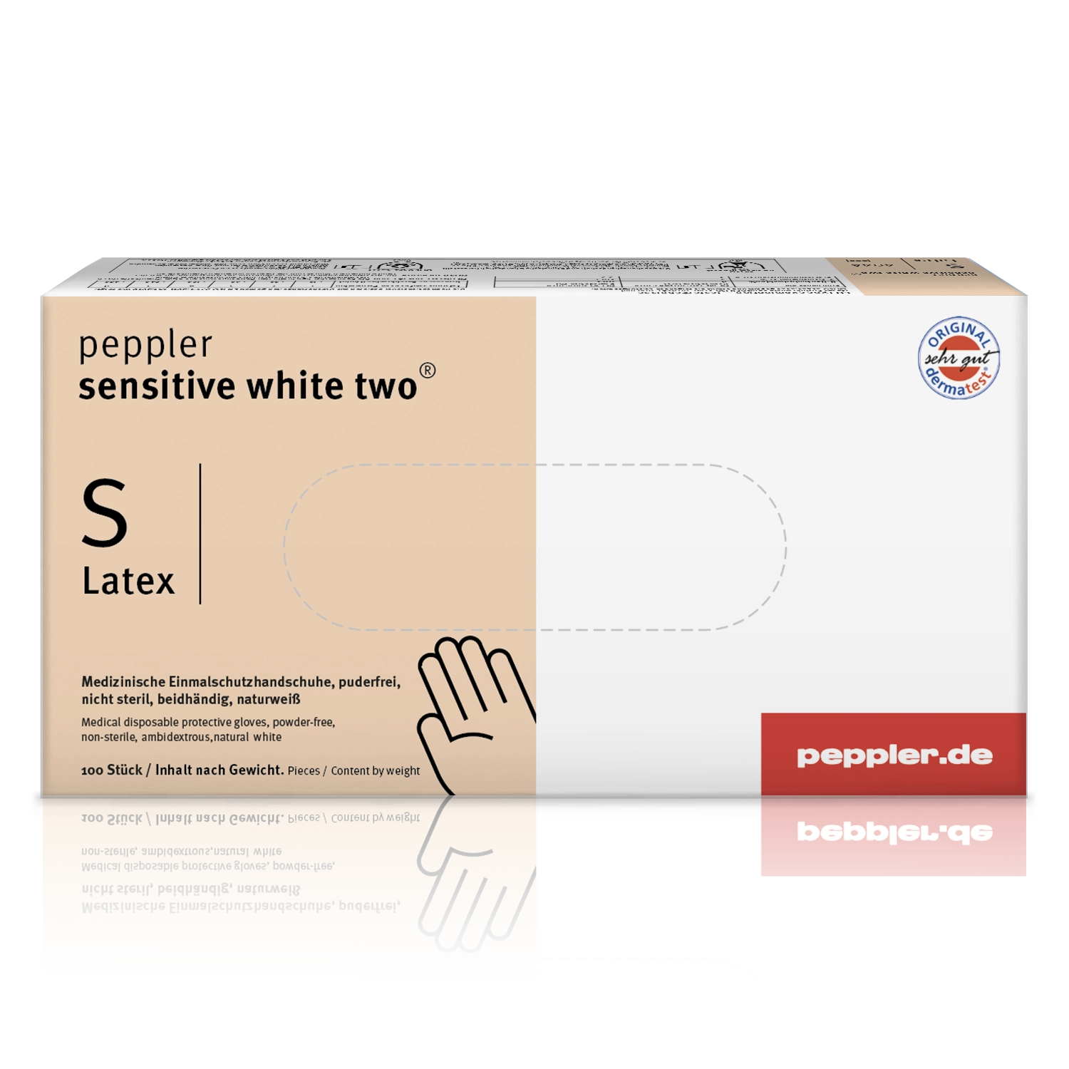 peppler sensitive white two® | Latexhandschuh | Größe S | Handschuhbox