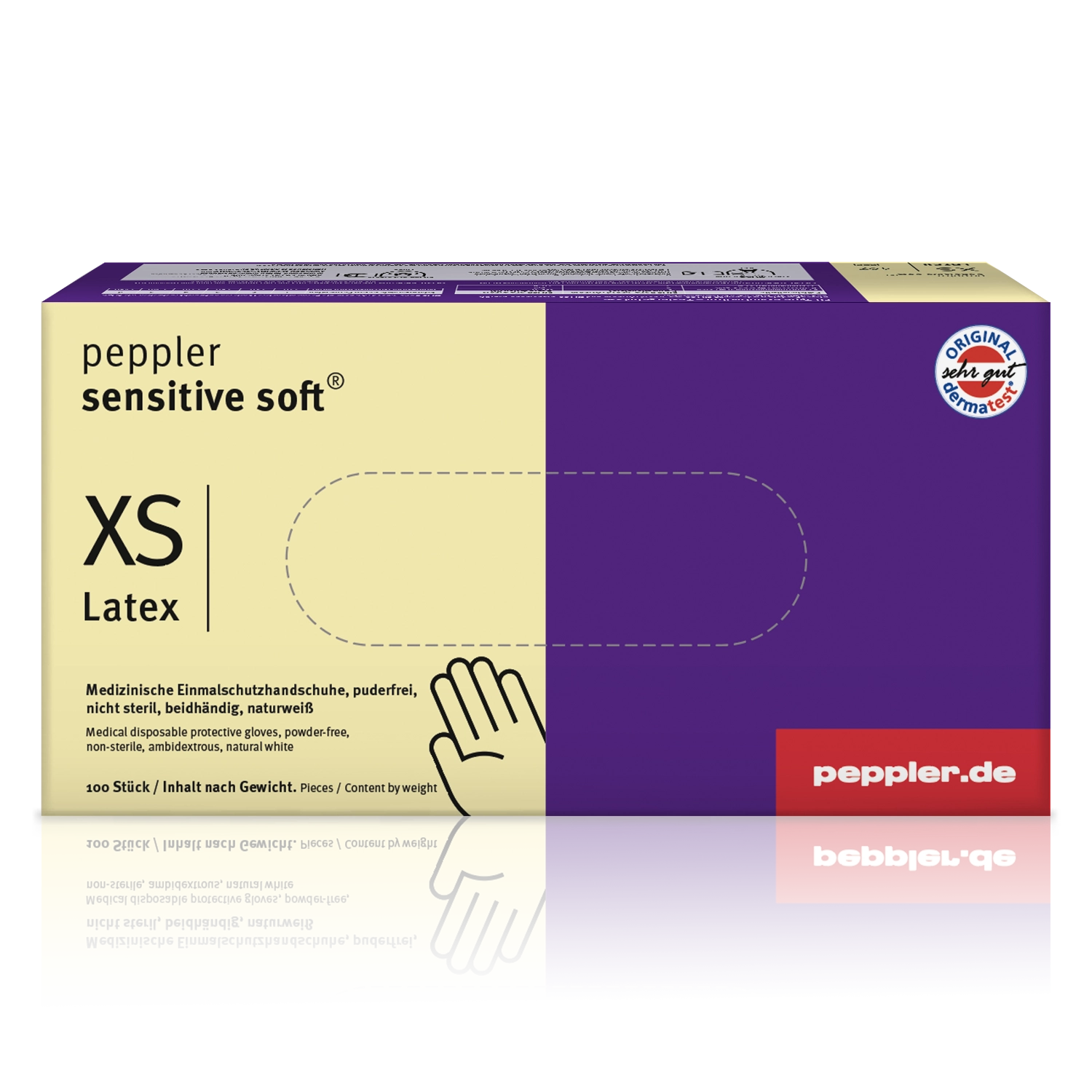 peppler sensitive soft® | Latexhandschuh | Handschuhbox | Größe XS