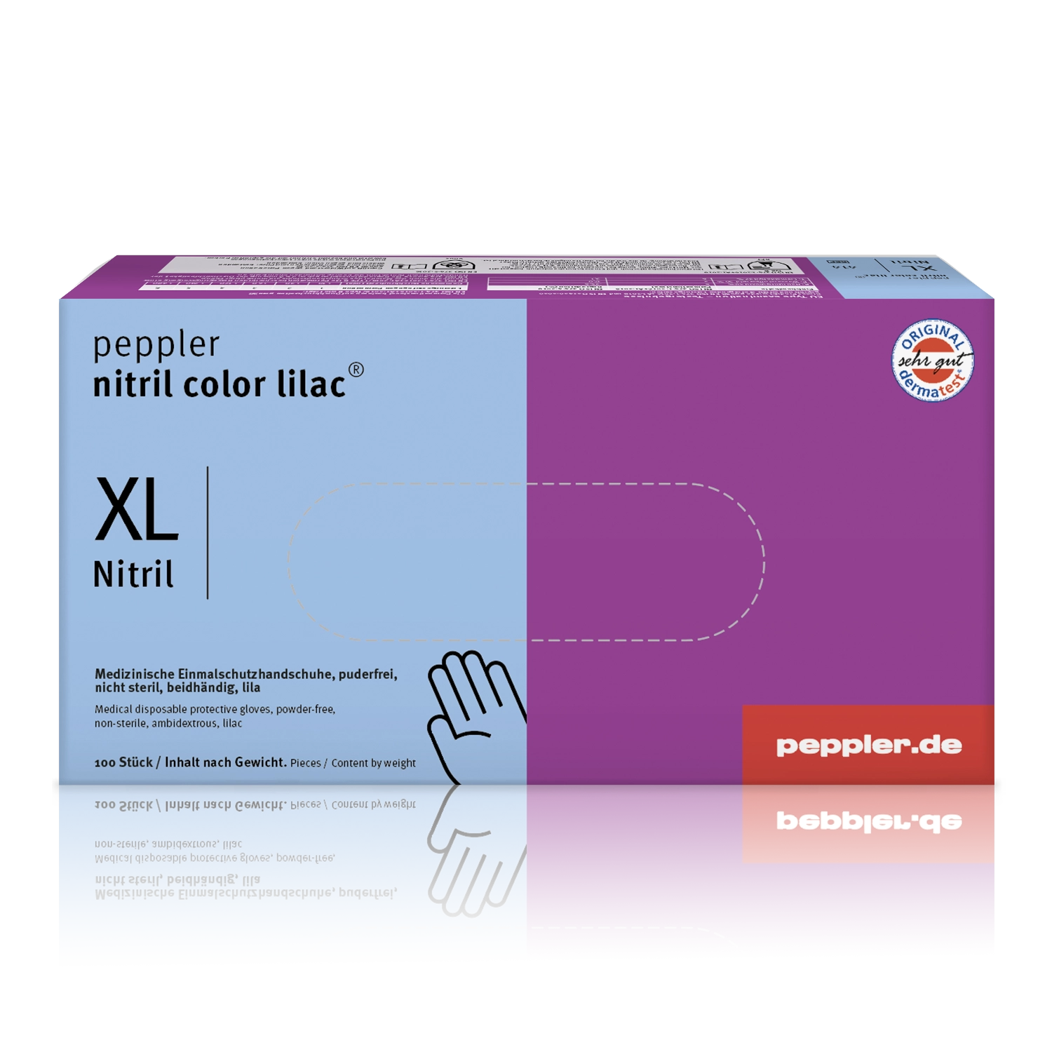 peppler nitril color lilac® | Nitrilhandschuh | Größe XL | Handschuhbox