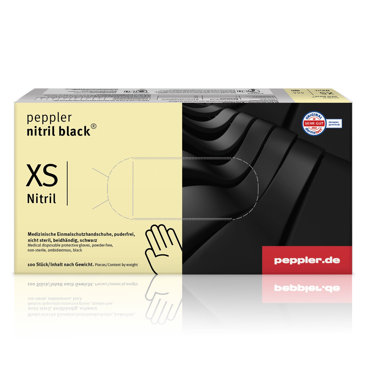 peppler nitril black® | Nitrilhandschuh | Handschuhbox | Größe XS