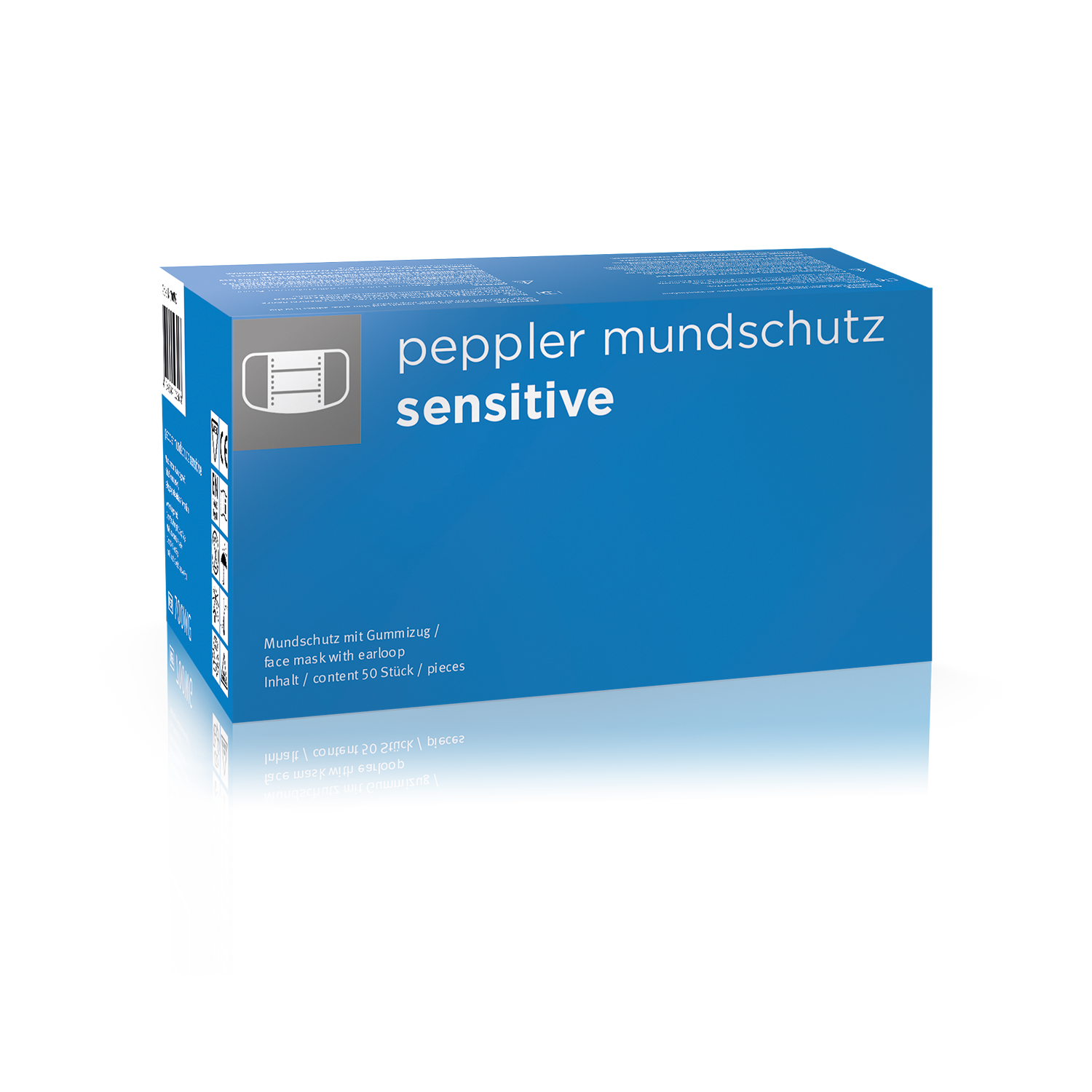 Peppler sensitive Mundschutz mit Gummi 3-fach Filtermedium, gelb