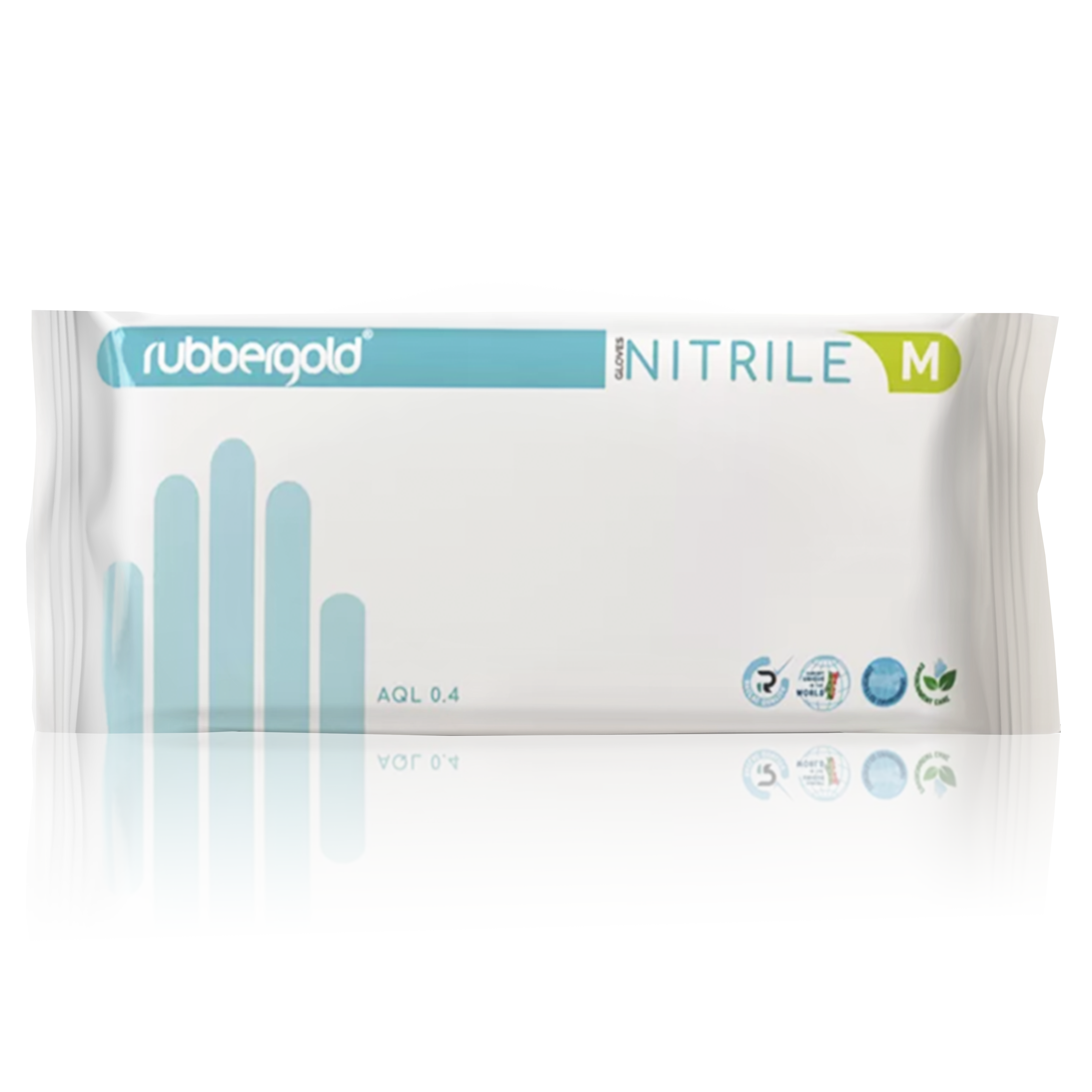 Nitril Rubbergold medizinischer Einmalhandschuh blau im Flowpack
