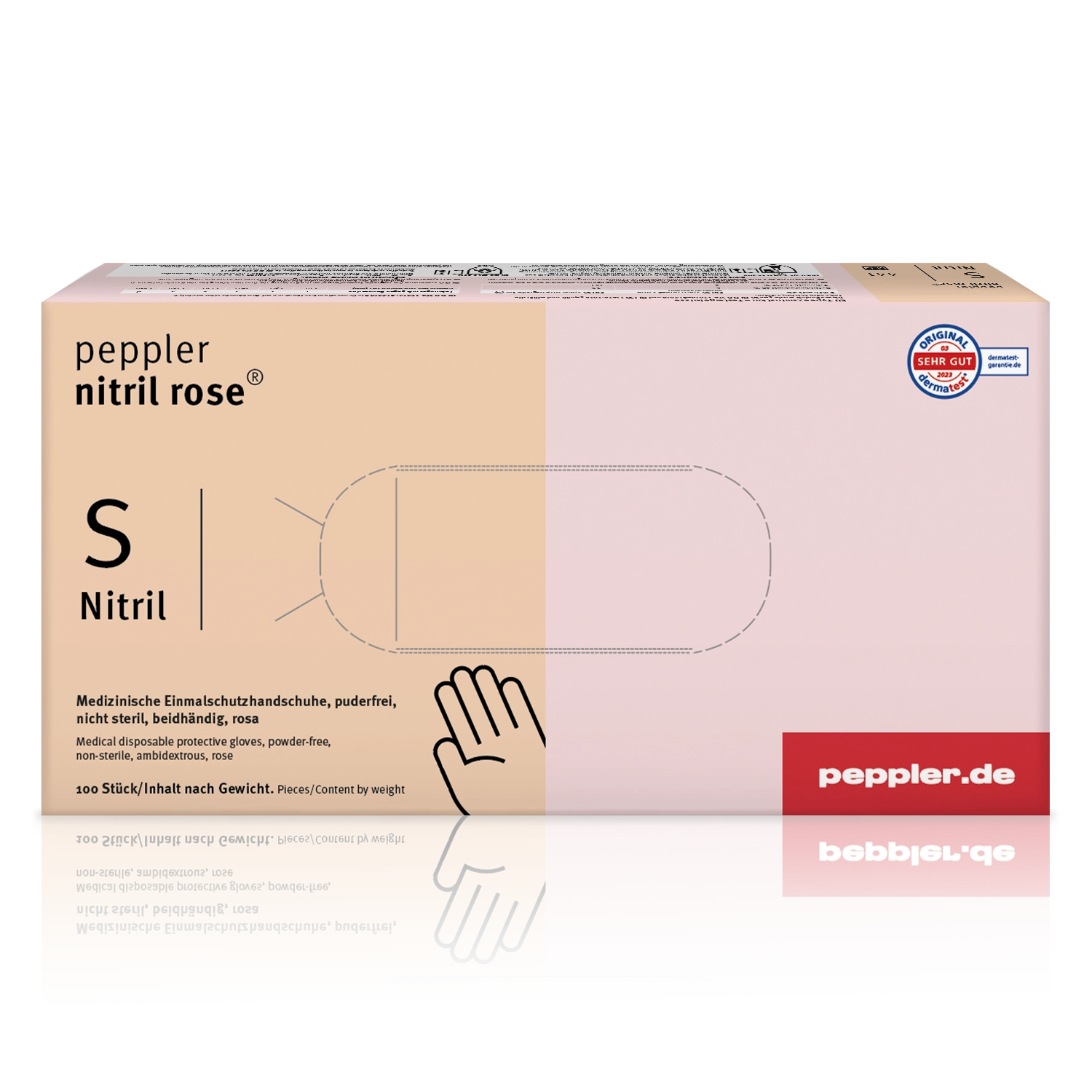peppler nitril rose® | Nitrilhandschuh | Handschuhbox | Größe S