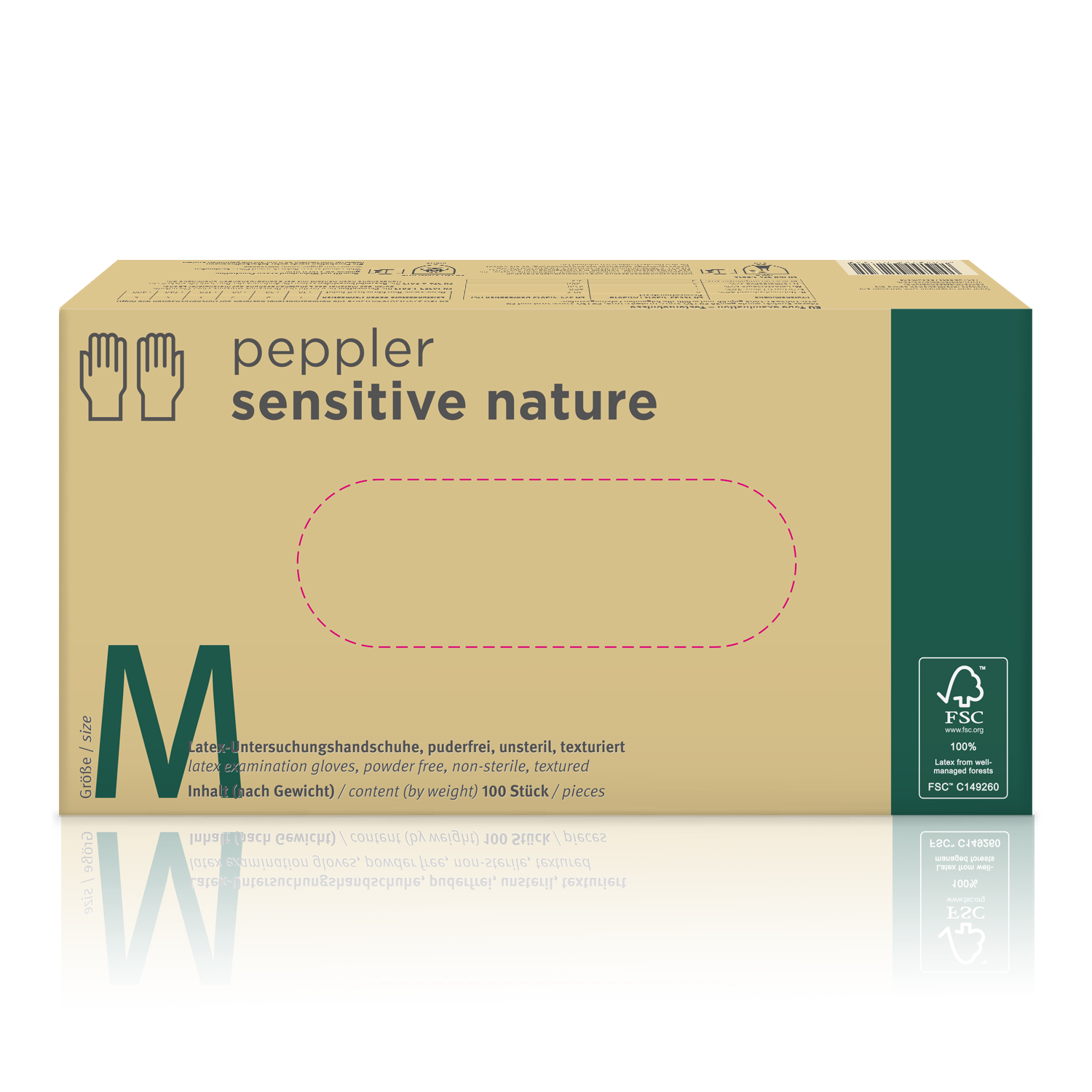 Gratis Muster Sensitive Nature Latex-Handschuh volltexturiert FSC zertifiziert