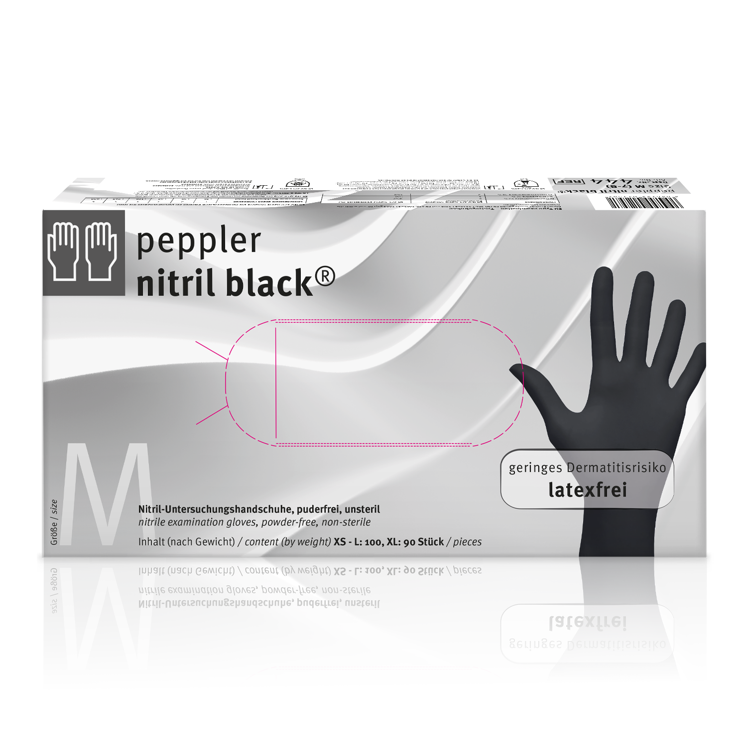 Nitril Black medizinischer Einmalschutzhandschuh schwarz
