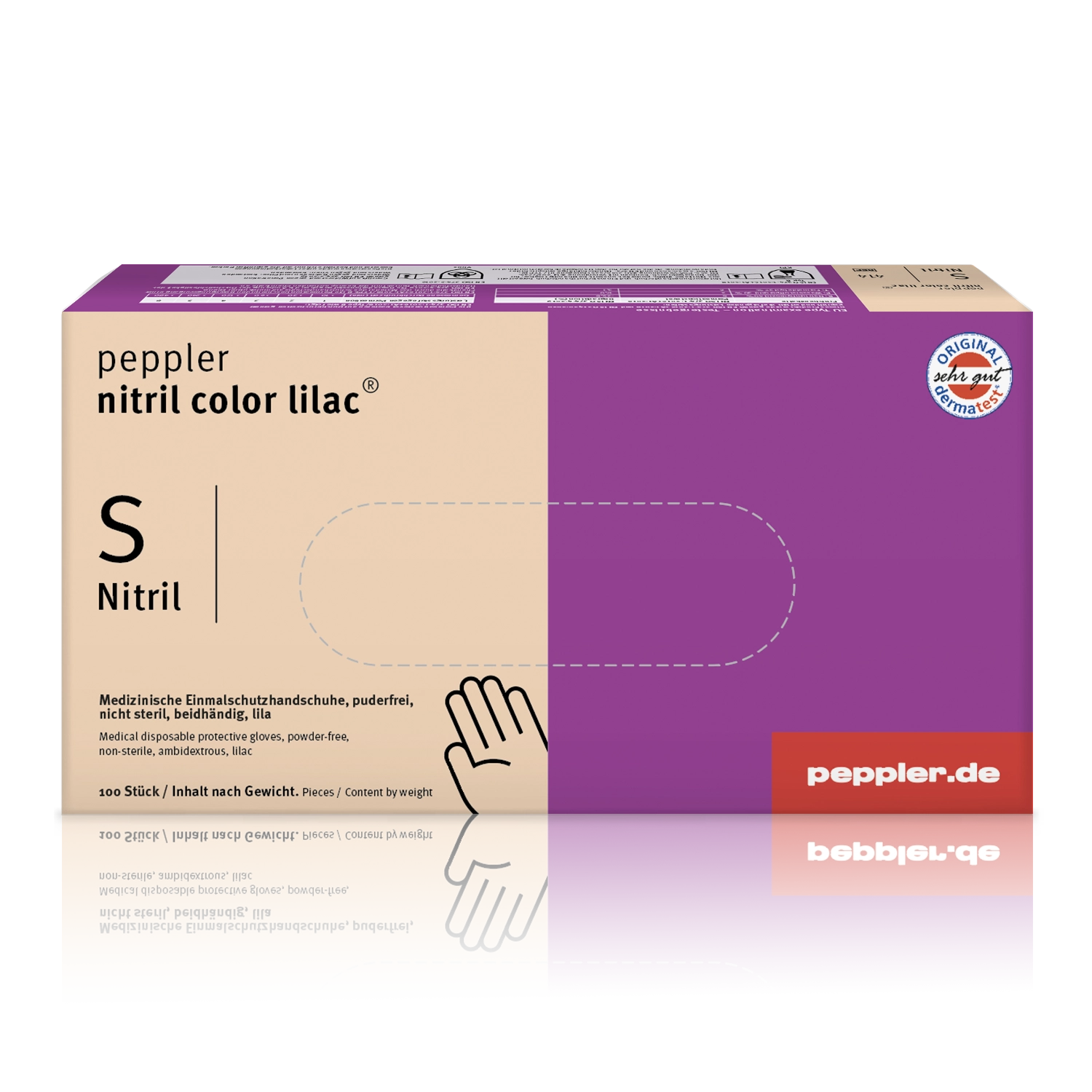 peppler nitril color lilac® | Nitrilhandschuh | Größe S | Handschuhbox