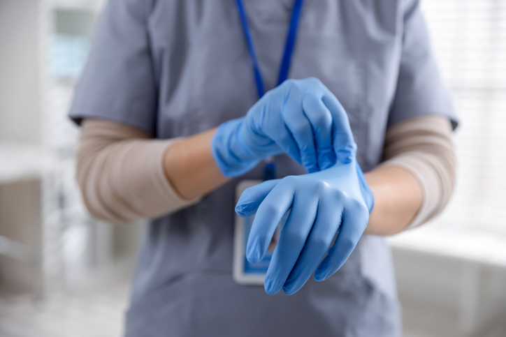 Desinfektion behandschuhter Hände