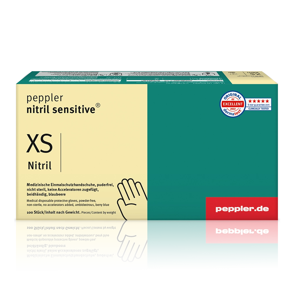 peppler nitril sensitive ® | Nitrilhandschuh | Umverpackung | Größe XS